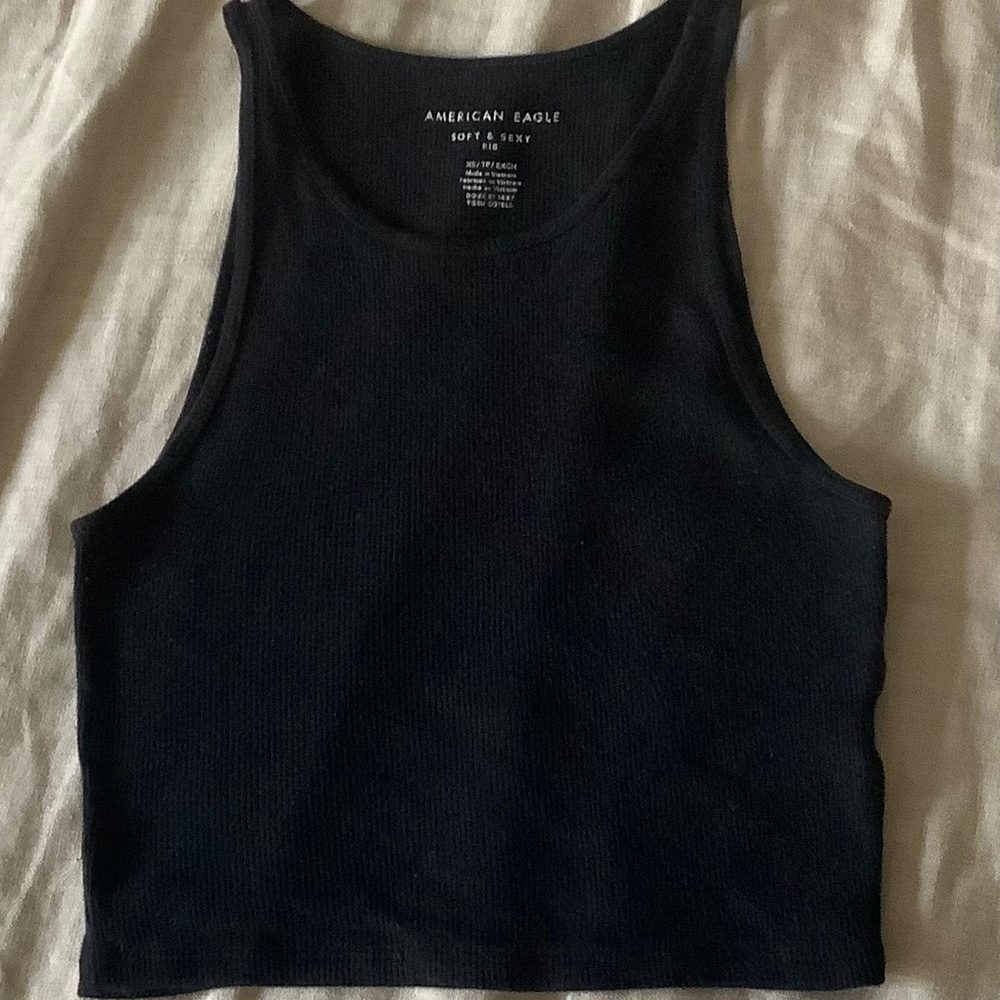 American Eagle Black Rib Tank Size: XS